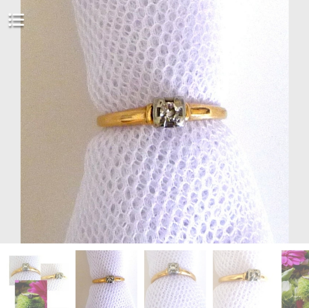 >price firm< 1920s Diamond Ring Art Deco 14K Gold Size 6.5 Engagement Ring - Picture 3 of 12